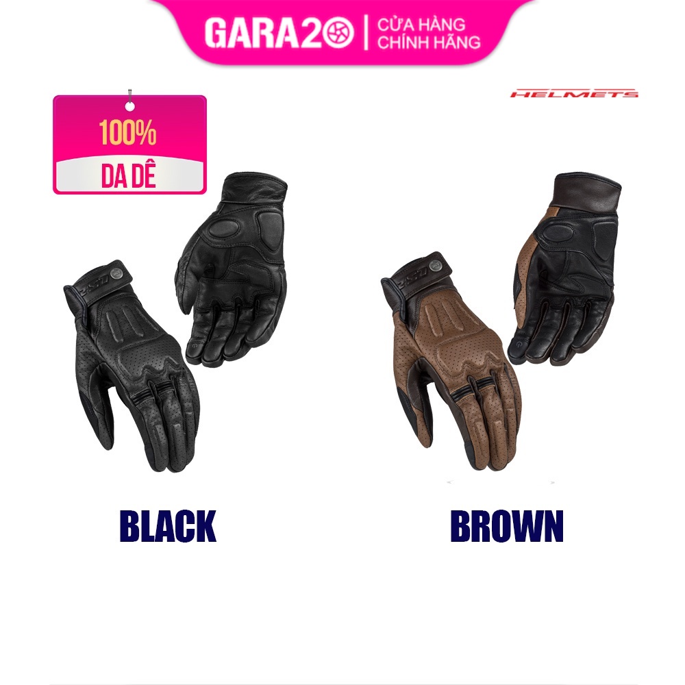 Găng tay da dê LS2 Rust Man Leather dài ngón - GARA20