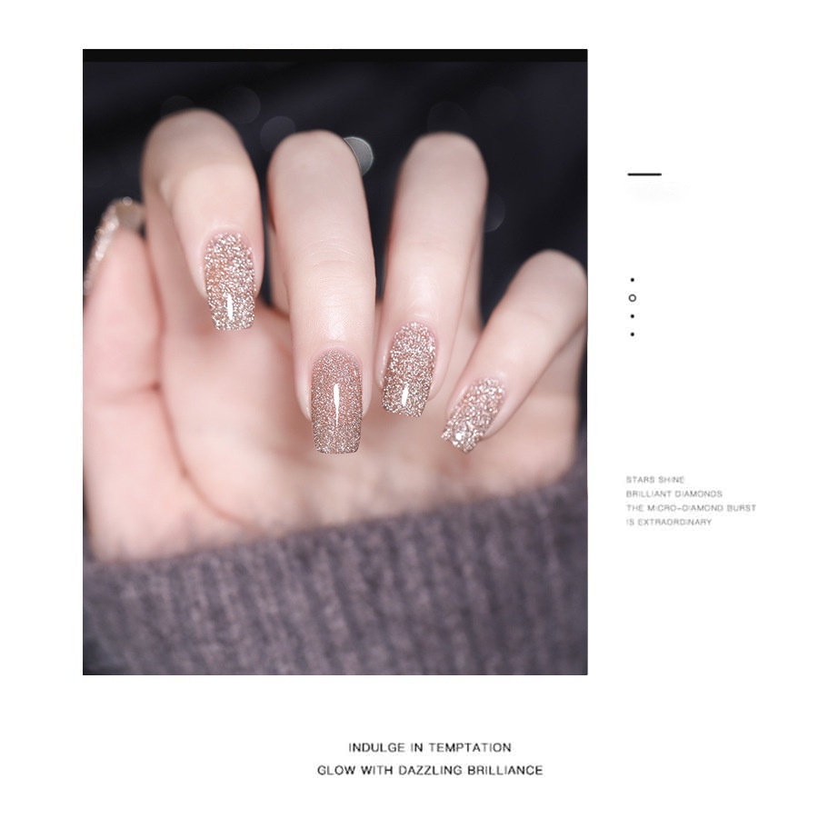 Fzc gel Sơn Móng Tay Kim Cương Pha Lê Siêu Nhẹ Màu Nâu Nhạt Thời Trang Thu Đông / Đông