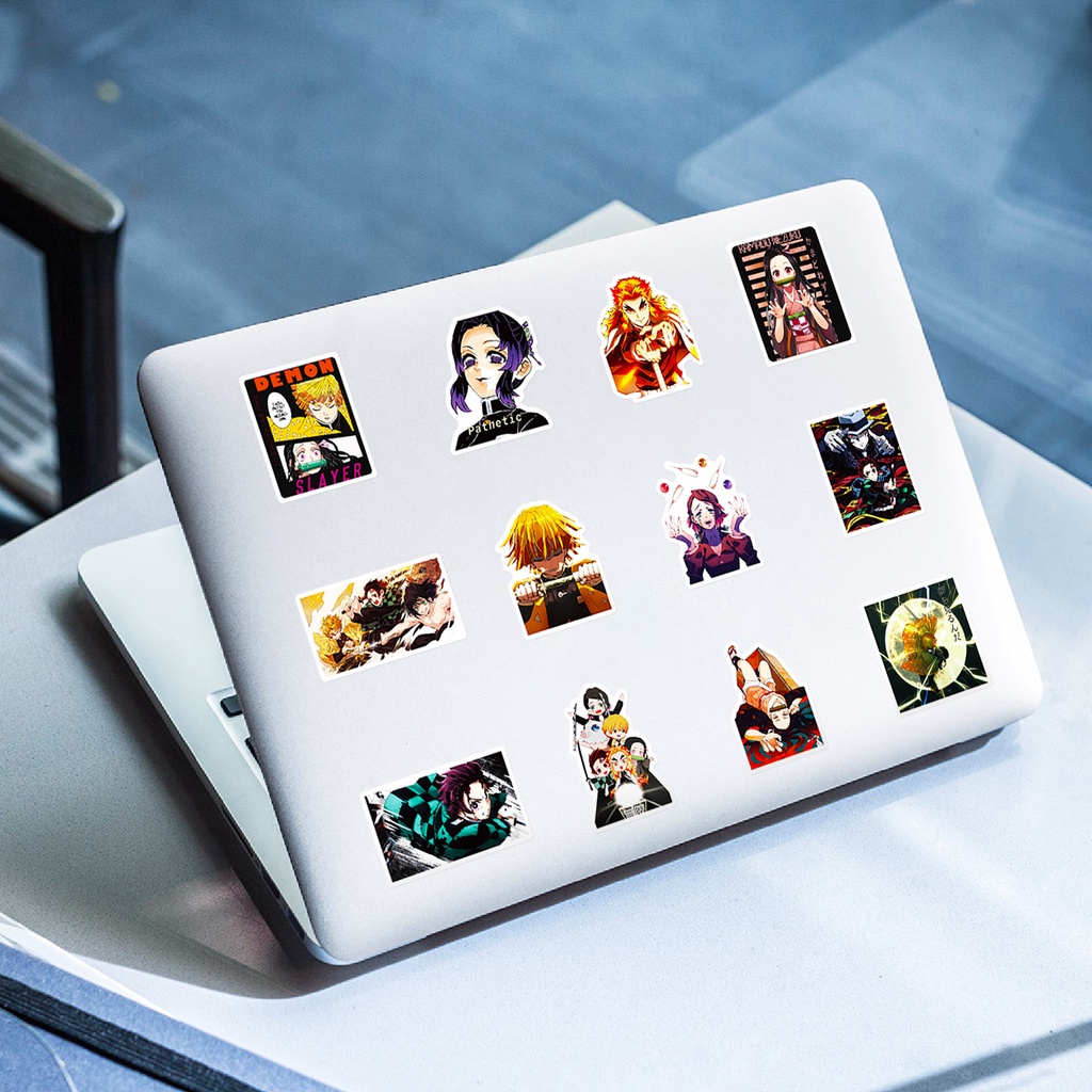 Bộ 50 Đề Can Dán Trang Trí Mũ Bảo Hiểm / Bút Chì Hình anime demon slayer kimetsu no yaiba tanjirou