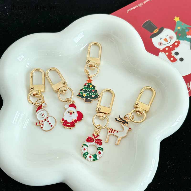 Th kawaii Móc Khóa Hình Ông Già Noel Chim Cánh Cụt Hoạt Hình Dễ Thương Trang Trí Ba Lô Đi Học / Tiệc Giáng Sinh vn