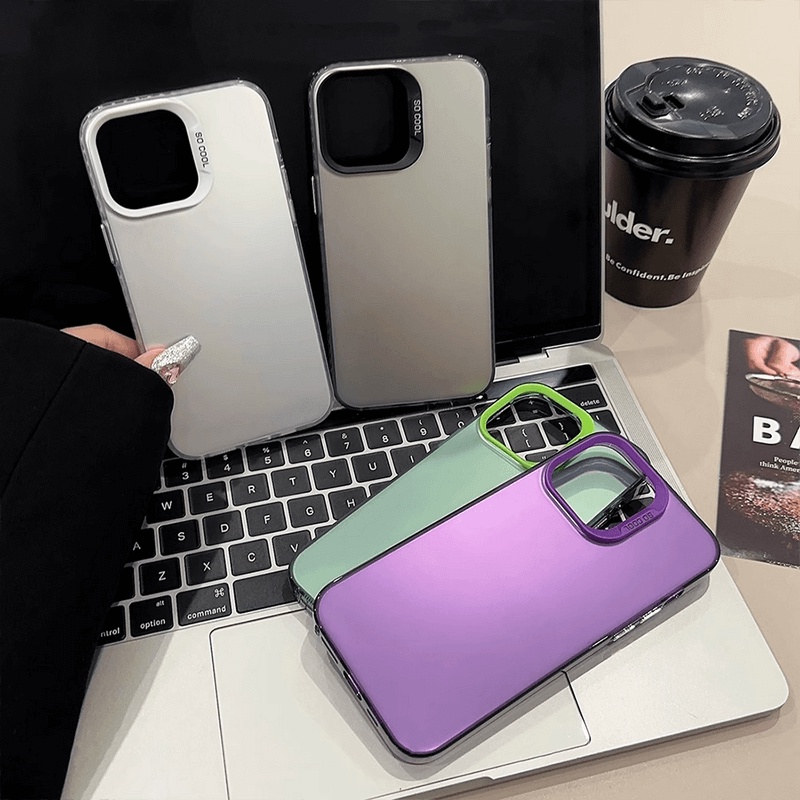 Ốp lưng Matte Laser Samsung Galaxy A54 A34 A24 A14 A73 A53 A52 A52S A23 A13 4G 5G Colored silver Soft Edge Anti-fall Hard Phone Back Case Cover CYD 01