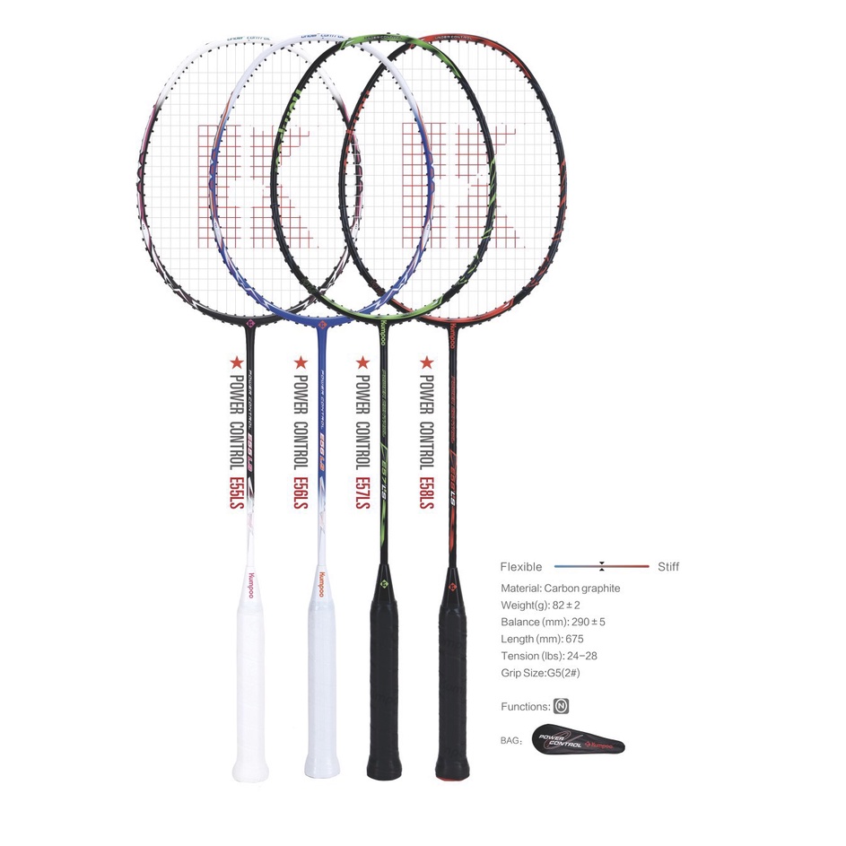 Vợt Cầu Lông Kumpoo E58LS Chính hãng, Tặng dây căng vợt bảo hành 6 tháng