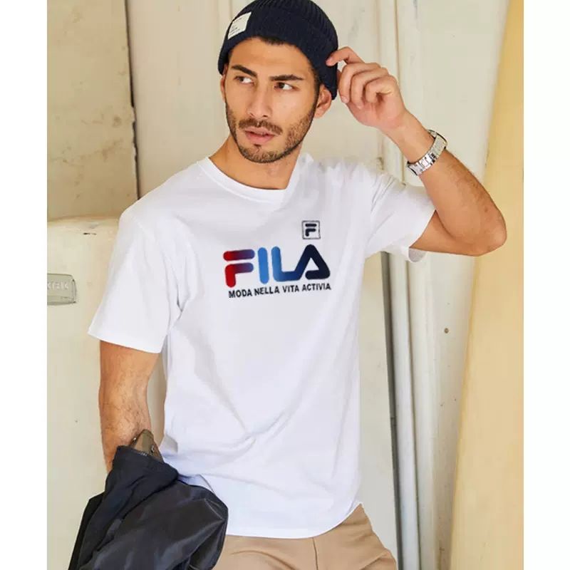 Áo Thun Tay Ngắn In Chữ fila Đơn Giản Thời Trang Mùa Hè Cho Nam