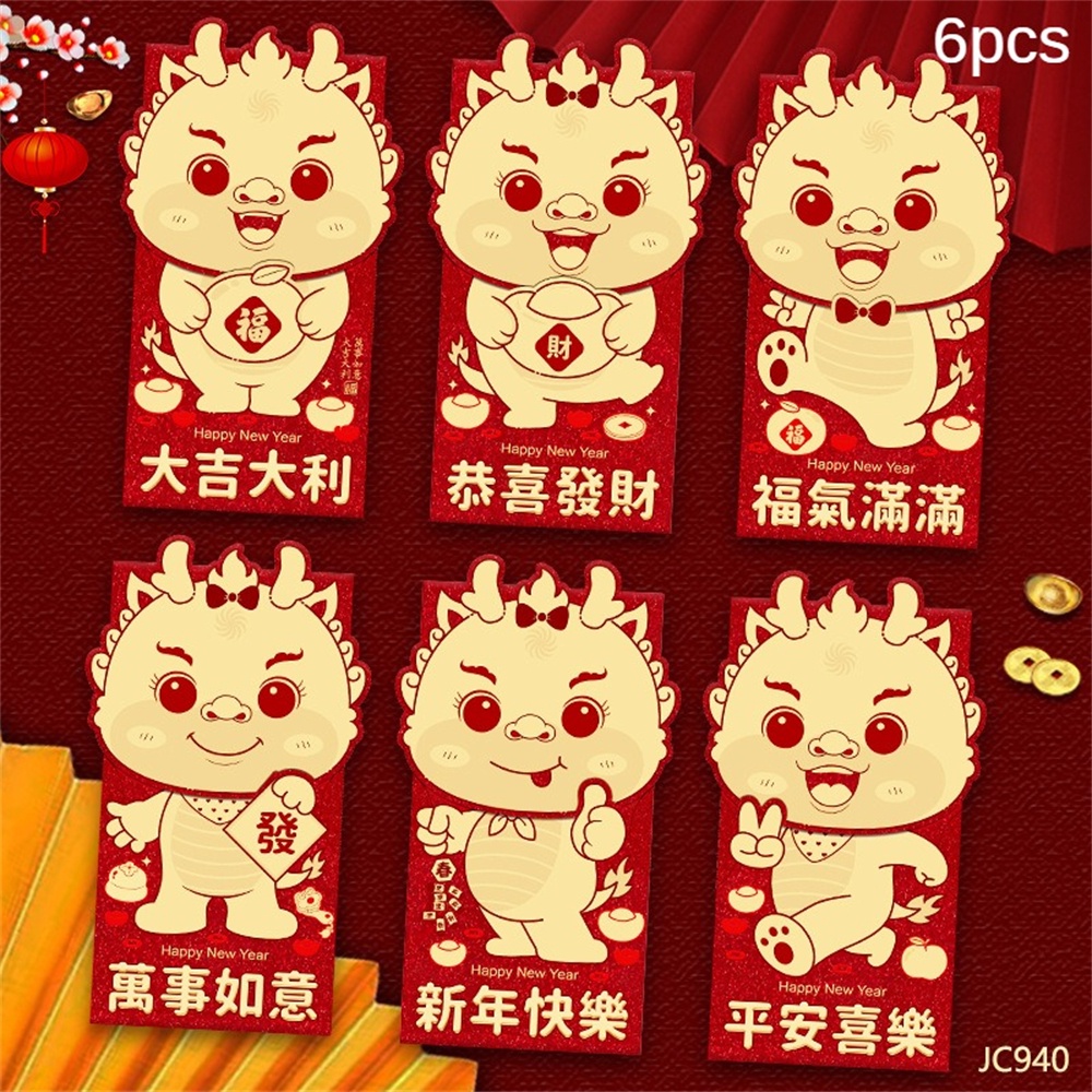 Bao Lì Xì Đỏ 6 Ngăn Phong Cách Trung Hoa Sang Trọng