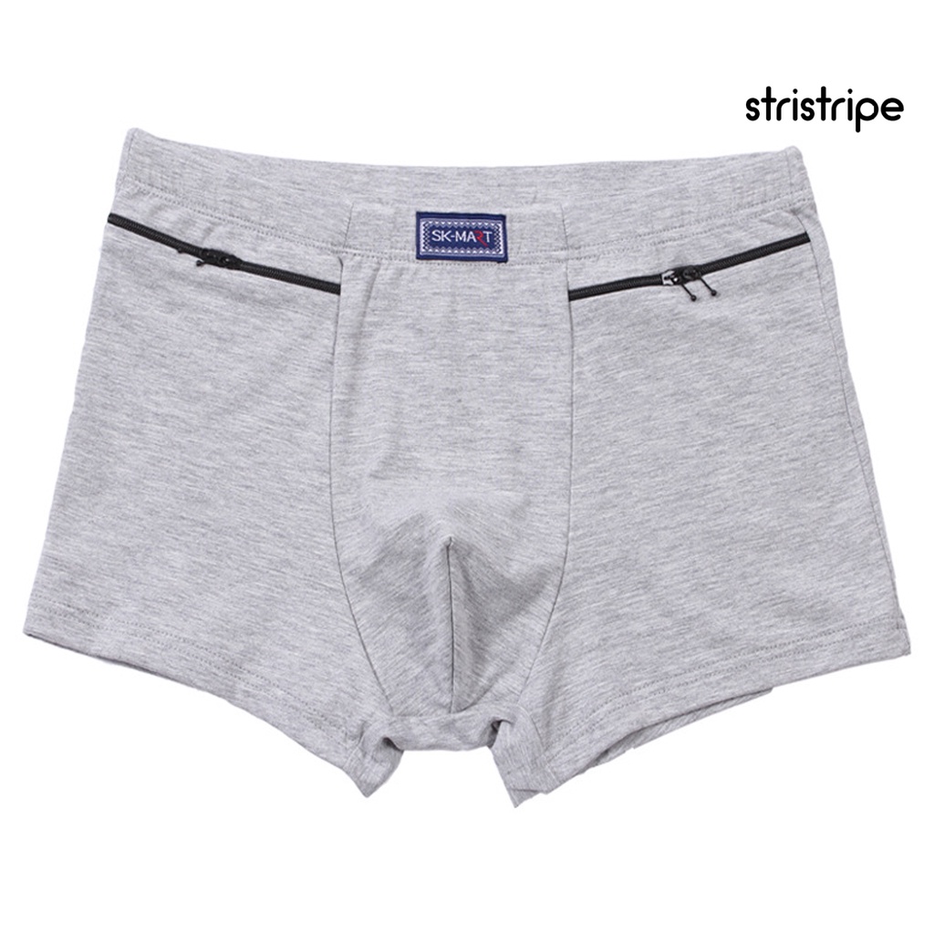 Quần Lót Chữ u Màu Trơn Có Túi Khóa Kéo Chống Trộm Cho Nam