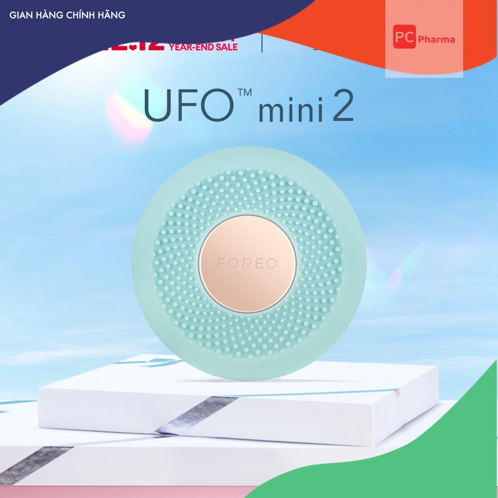 Máy đắp mặt nạ thông minh FOREO UFO mini 2 trị liệu bằng nhiệt và đèn LED, có thể sạc, bảo hành 2 năm