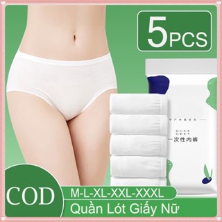 Quần Lót Giấy Nữ, Chất Liệu Cotton Dùng 1 Lần, Đáy Quần 2 Lớp, Dùng Khi Đi Du Lịch Dã Ngoại, Mẹ Bầu Đi Sinh