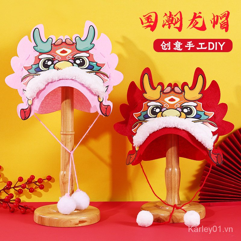 Mũ Hình Rồng Dễ Thương Làm Thủ Công Cho Bé Mẫu Giáo