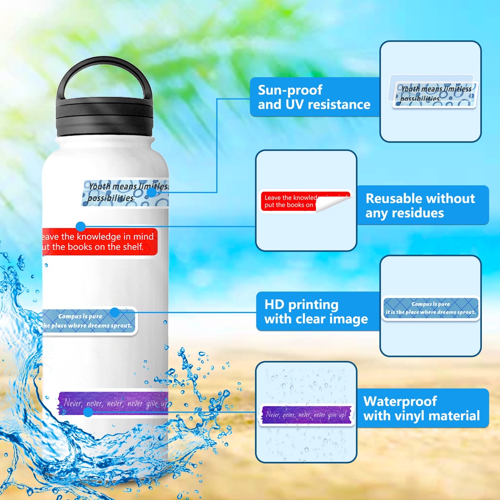 Bộ 50 Miếng Dán Chữ Tiếng Anh graffiti Trang Trí Mũ Bảo Hiểm / Xe Đạp