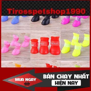 [❌GIÁ SỈ❌] Bộ 4 chiếc giày ủng cao su đi mưa cho chó mèo cao cấp ❤️