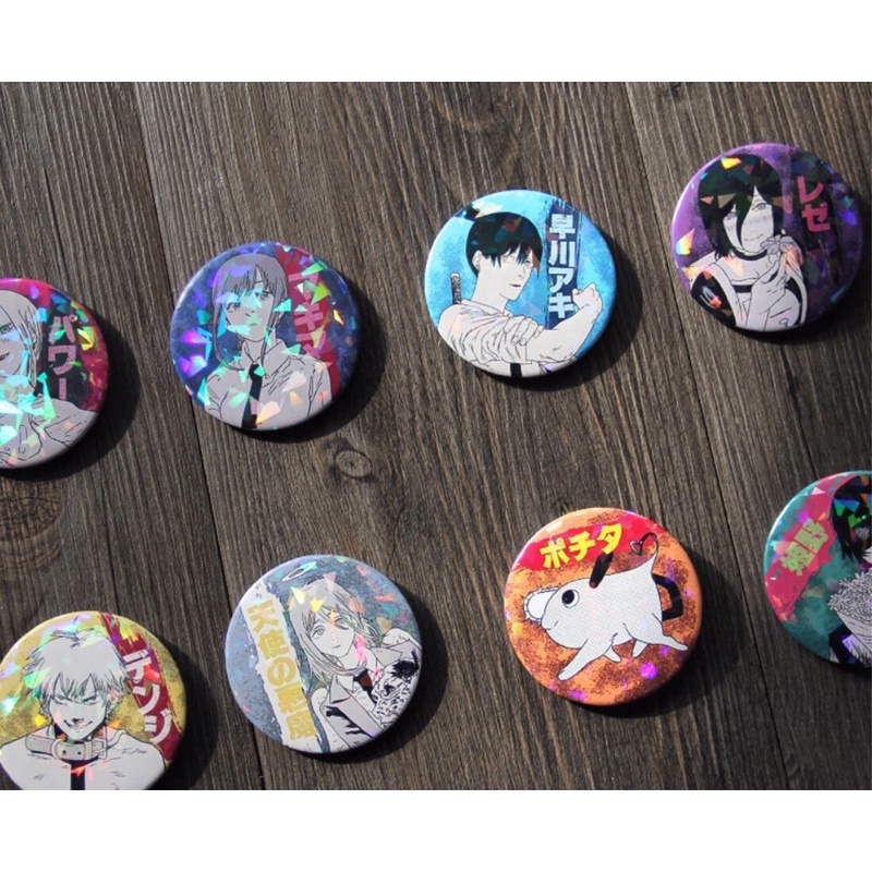 Chainsaw Man Huy hiệu Anime Lấp Lánh  - Anime / Manga Chainsaw Man Power Makima Pochita Makima Aki Angel Denji HH18