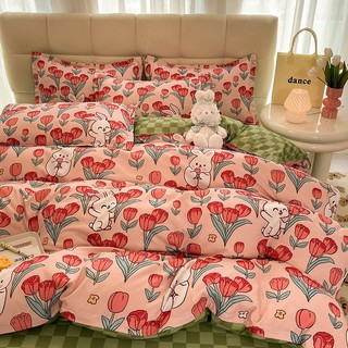 Bộ Ga Trải Giường Ba Món Bằng polyester cotton Hàn Quốc 1m6,1m8 ga bọc giường bộ ga giường 4 món