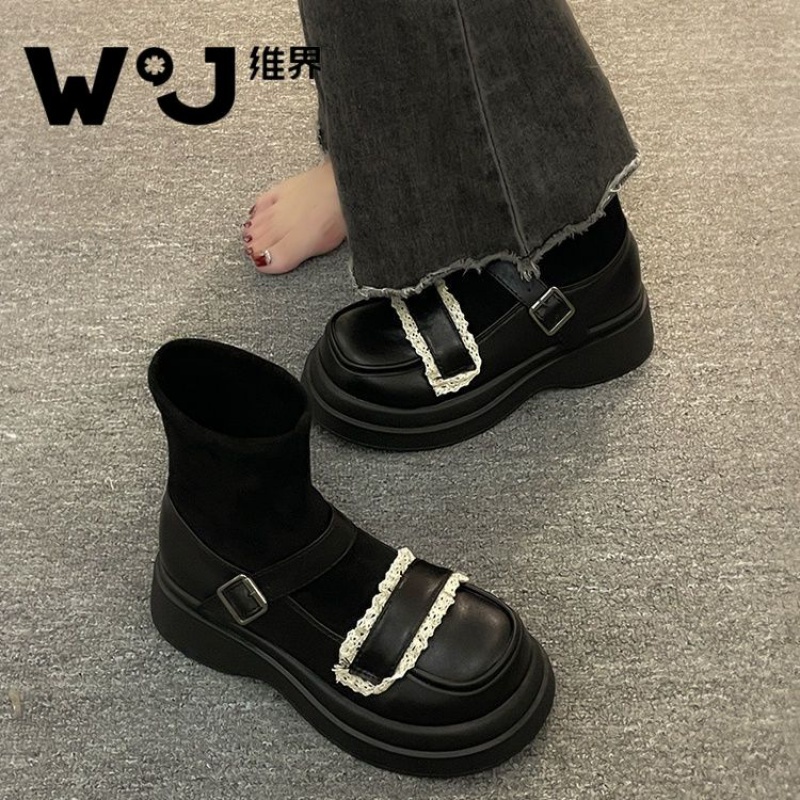 Giày Bốt martin Dạng Vớ Co Giãn Dày Dặn Phong Cách Pháp Thời Trang Thu Đông 2023 Cho Nữ