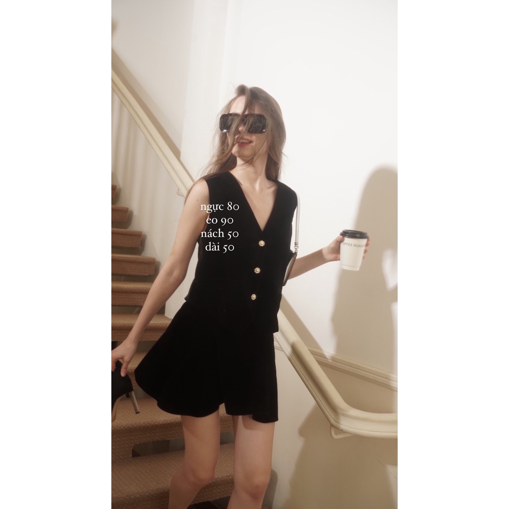 RENBYTEE- Áo Vest Nhung
