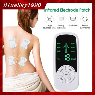 Máy massage xung điện 4 miếng dán vật lý trị liệu mát xa châm cứu bấm huyệt cầm tay lưng cổ vai gáy