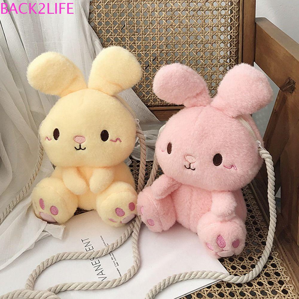 Túi Đeo Vai Hình Thỏ Bông Nhiều Màu Sắc Sức Chứa Lớn Có Khóa Kéo Sau Lưng2Life Thời Trang