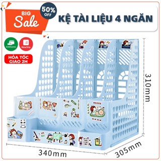 Khay đựng tài liệu văn phòng A4 4 ngăn để bàn lưu trữ sách vở giấy tờ