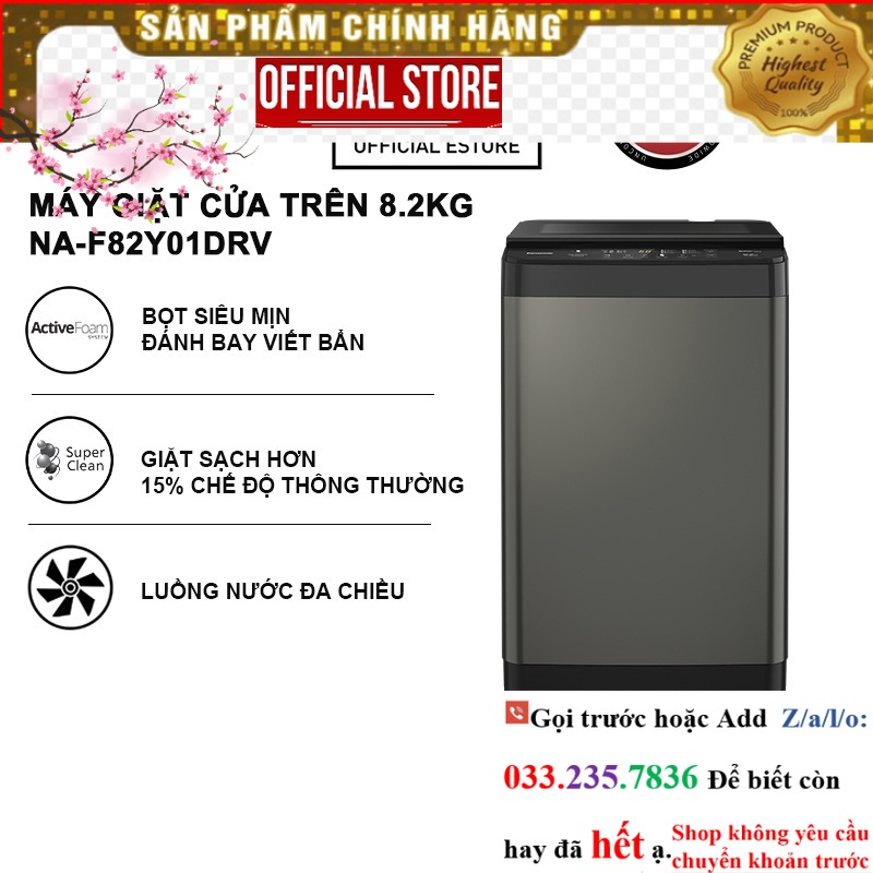 SALE> Máy giặt Panasonic cửa trên 8,2 kg NA-F82Y01DRV <