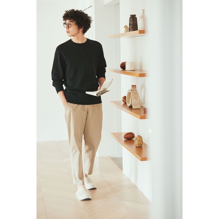 Quần cotton UN lưng thun có khóa kéo dáng ankle