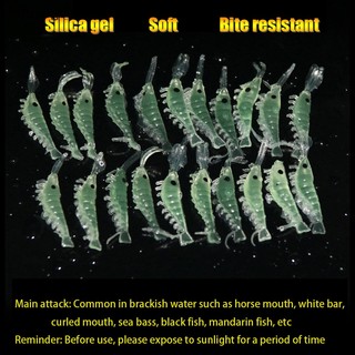 Mồi câu cá giả hình tôm 3cm phát sáng trong đêm jr