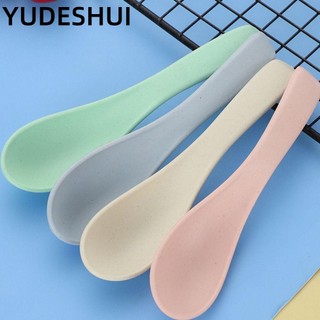 YUDESHUI Bộ 1/ 3 muỗng sợi rơm lúa mì thân thiện với môi trường nhỏ gọn dễ dàng mang theo tiện lợi