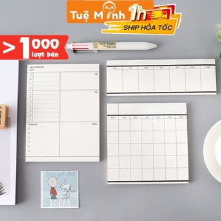 Sổ Kế hoạch bỏ túi 50 tờ note ghi chú thời khoá biểu VPPTUEMINH, kế hoạch tuần/ tháng tiện lợi