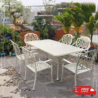 Bộ bàn ghế sân vườn ngoài trời HCN Bộ bàn ghế ban công ngoài trời nhôm đúc Bàn ghế ngoài trời -HP30