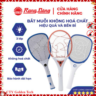 (Chính hãng) Vợt muỗi Rạng Đông, bắt và diệt côn trùng bằng lưới điện, đèn báo sạc pin Model VBM