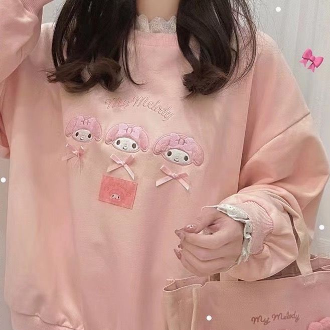 SANRIO Áo sweater Cổ Tròn Tay Dài In Hình Chú Chó cinnamon Phong Cách Nhật Bản Thời Trang Xuân Thu Mới Cho Nữ
