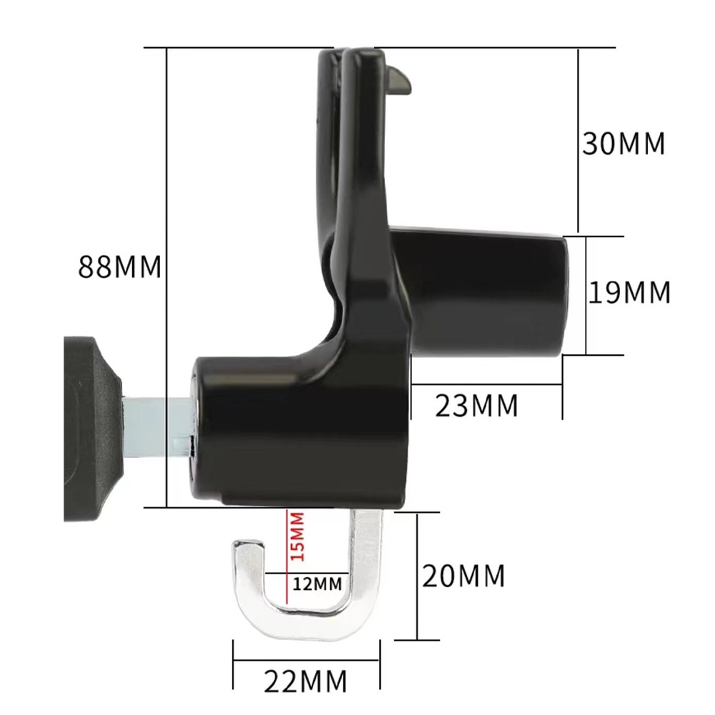 Ronxmor Khóa Tay Lái Xe Đạp Nón Bảo Hiểm Chống Trộm Bằng Kim Loại Kèm Hai Chìa Khóa