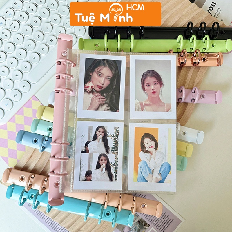 Thanh còng sắt binder kim loại A5 6 chấu kẹp ruột sổ P23 màu pastel, làm sổ còng lưu card album, sổ tay