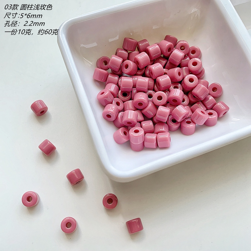 Chuỗi Hạt acrylic Hình Trụ Nhiều Màu Kích Thước 60 6mm Dùng Làm Trang Sức / Điện Thoại / Túi Xách diy