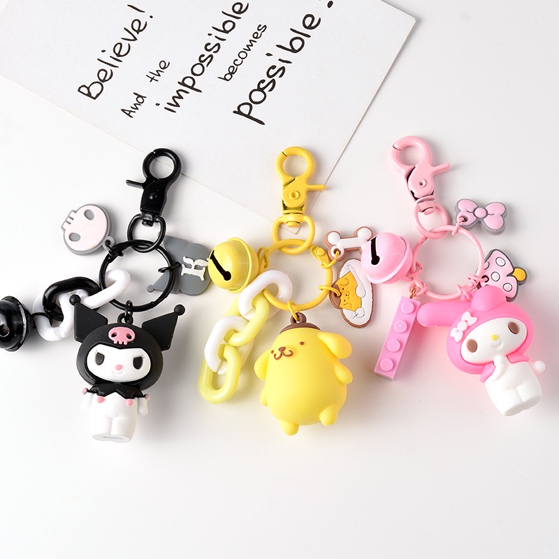 Sanrio Móc Chìa Khóa Hình melody cinnamoroll Kuromi Dễ Thương