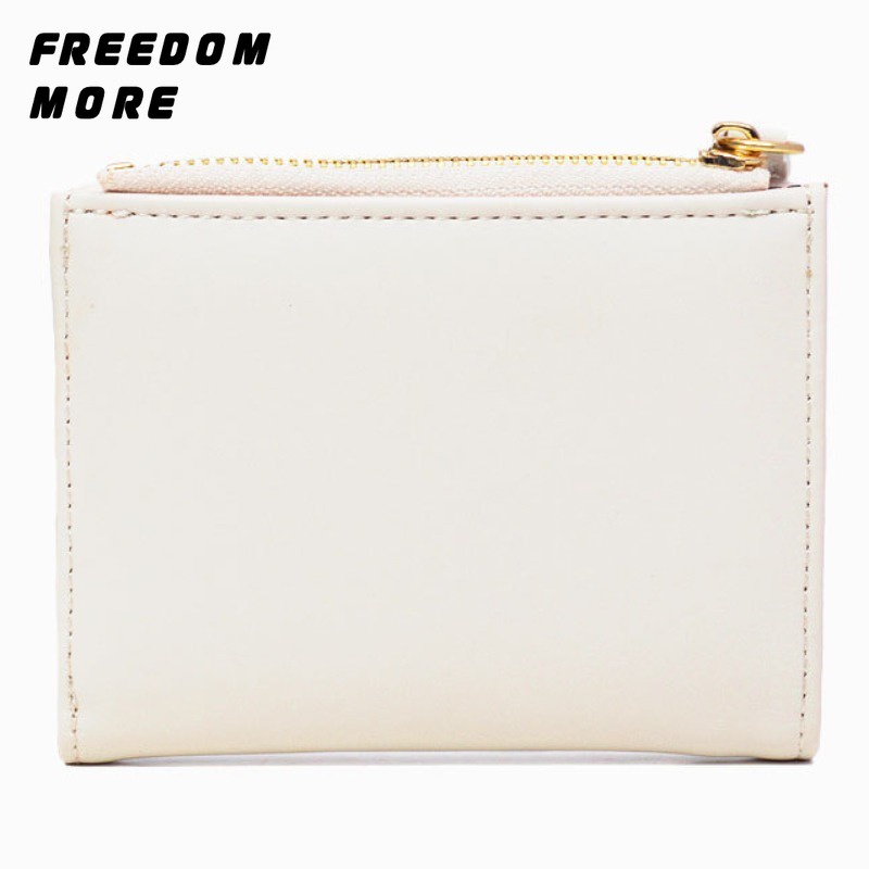 Dễ Thương Ví Gấp Bằng Da pu Có Khóa Kéo Với Ngăn Đựng Tiền Xu Họa Tiết Thêu Hoa