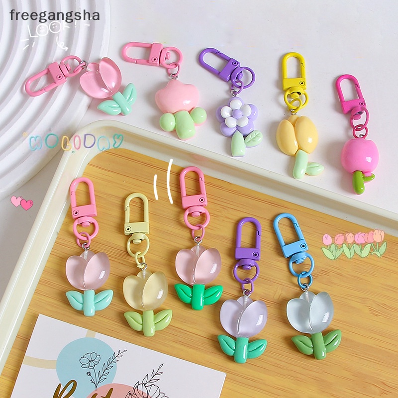 Phụ Kiện Trang Trí Túi Đựng Chìa Khóa Xe Hơi Hình Hoa tulip Màu Kẹo Thời Trang Phong Cách Hàn Quốc fdh