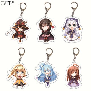 Móc Khóa Anime Mica Trong Suốt In 2 Mặt Sắc Nét Anime Manga Konosuba Kono Subarashii Sekai ni Shukufuku wo!