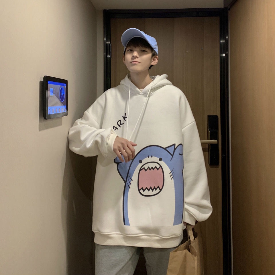 Áo hoodie Nam In Hình Cá Mập Phong Cách Hàn Quốc Mới