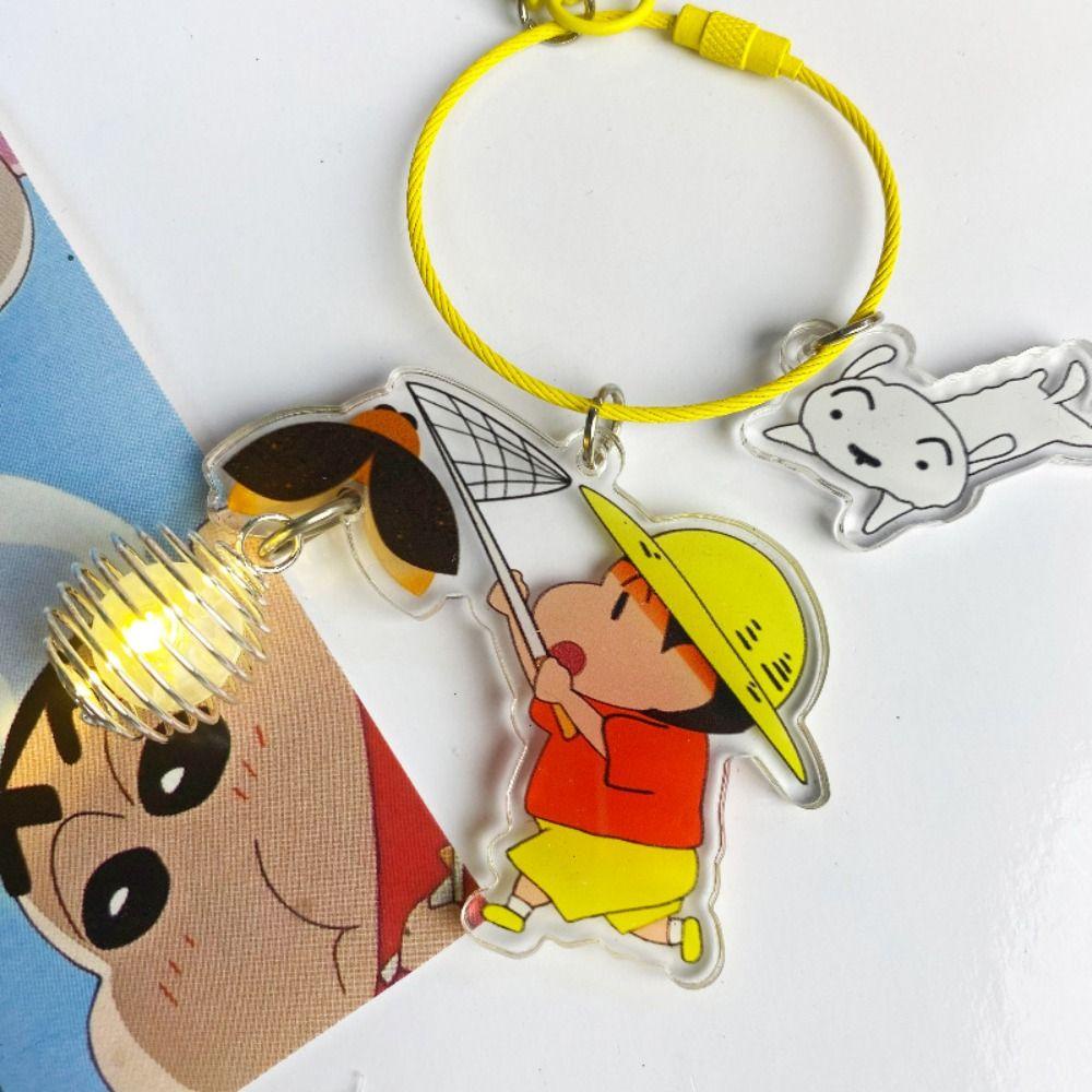Mmluck dog Móc Khóa Hình Chú Chó shin-chan Nhật Bản Dễ Thương Có Đèn Phát Sáng Dành Cho Cặp Đôi