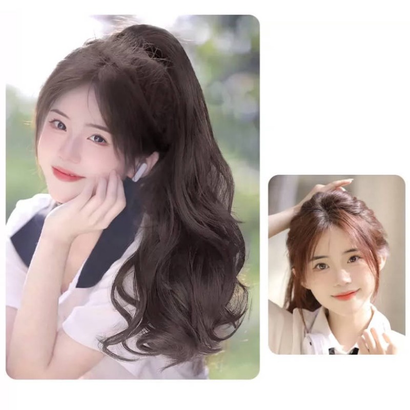 Tóc Giả Dài Xoăn Gắn Đuôi Cá Mập Thời Trang Cho Nữ