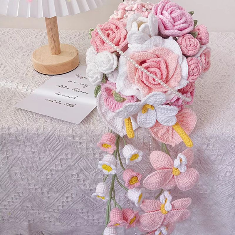 Jh Hàng Có Sẵn Bó Hoa Cô Dâu Dệt Kim Thủ Công diy Làm Quà Tặng Đám Cưới Cho Bạn Gái