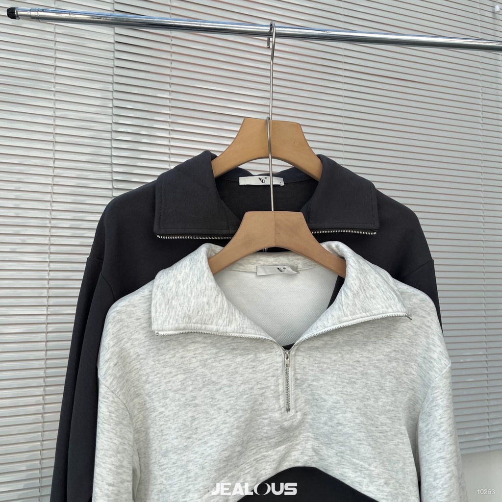 Áo polo zip vát cong hai lớp VQ - 10263