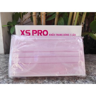 Hộp 50 Khẩu Trang Y Tế Màu Hồng XS PRO 4 Lớp -Thehuyshop