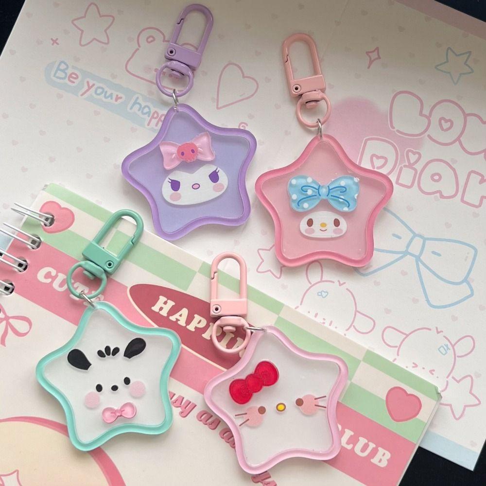 Mmluck Móc Khóa Ngôi Sao Năm Cánh Thiên Thần mymelody kitty kuromi acrylic Dễ Thương pompompurin pochacco cinnamoroll Cho Trẻ Em