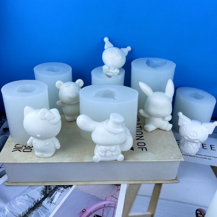 Khuôn Silicon Làm Búp Bê Hình Động Vật Hoạt Hình Ba Chiều diy sanrio kuromi pikachu