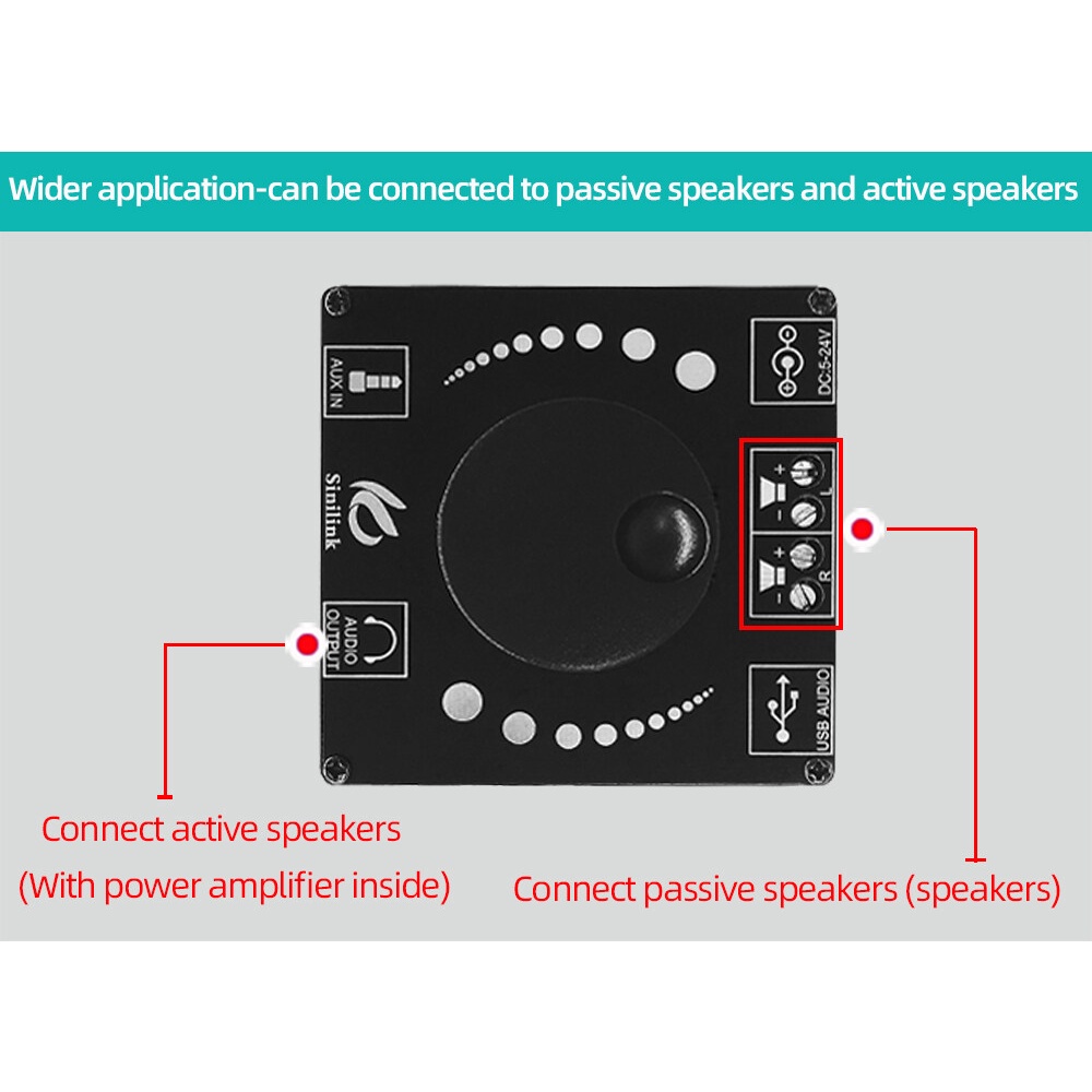 Gaqqee Bảng Mạch Khuếch Đại Âm Thanh Kỹ Thuật Số bluetooth 5.0 tpa3116d2 50wx2 hifi aux usb