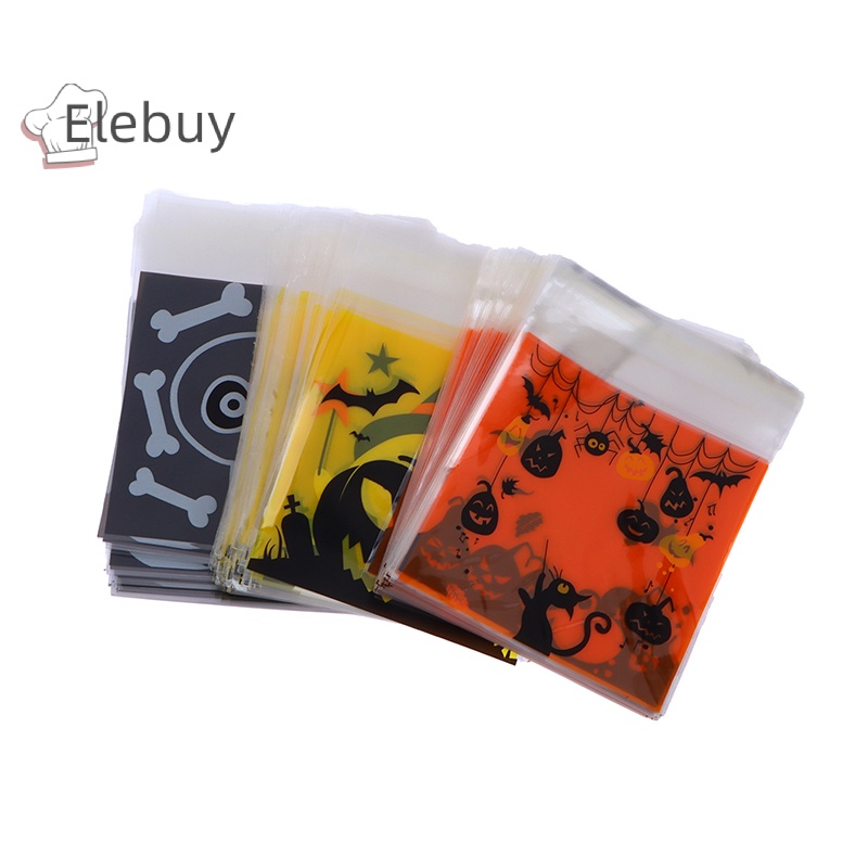 Set 100 Túi Nhựa Đựng Bánh Kẹo Tự Dính Trang Trí halloween