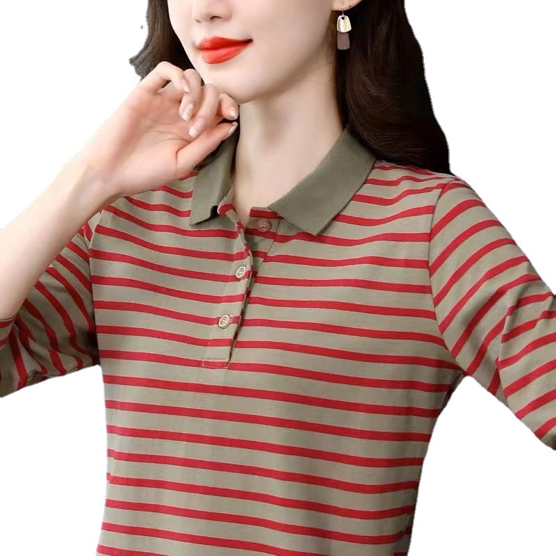 Áo Thun Nữ Tay Dài Kẻ Sọc Ngang Thời Trang
