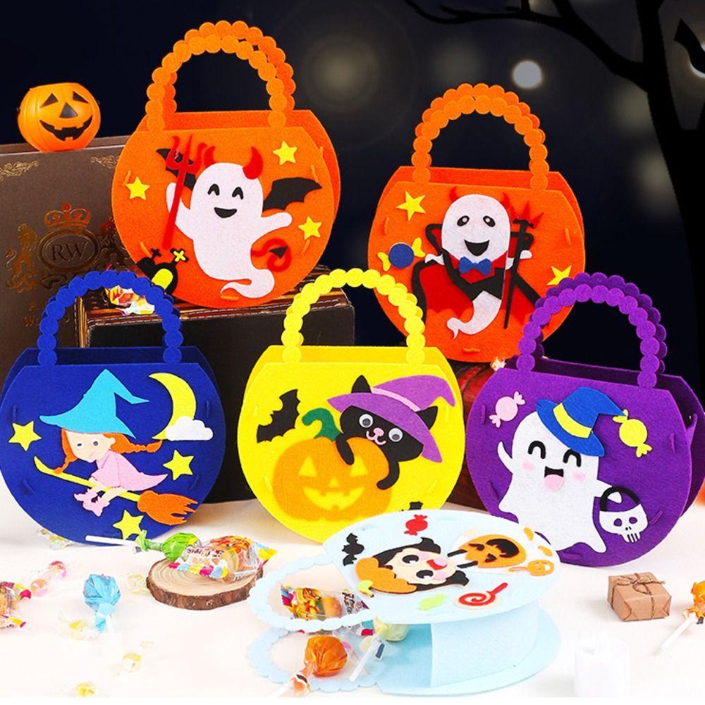 Glenes Túi Xách Bằng Vải Nỉ Không Dệt Thủ Công Sáng Tạo Dùng Làm Túi Kẹo halloween Cho Trẻ Em diy