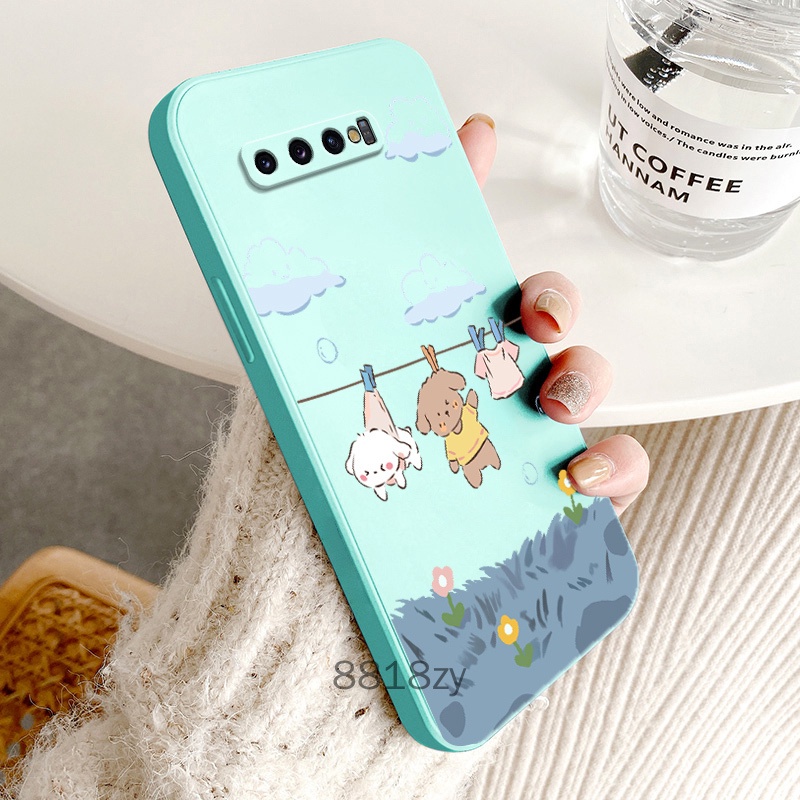 ốp lưng Samsung S10 Plus S10 Ốp Điện Thoại tpu silicone Mềm Chống Rơi Vỡ In Hình Dễ Thương Kèm Dây Đ