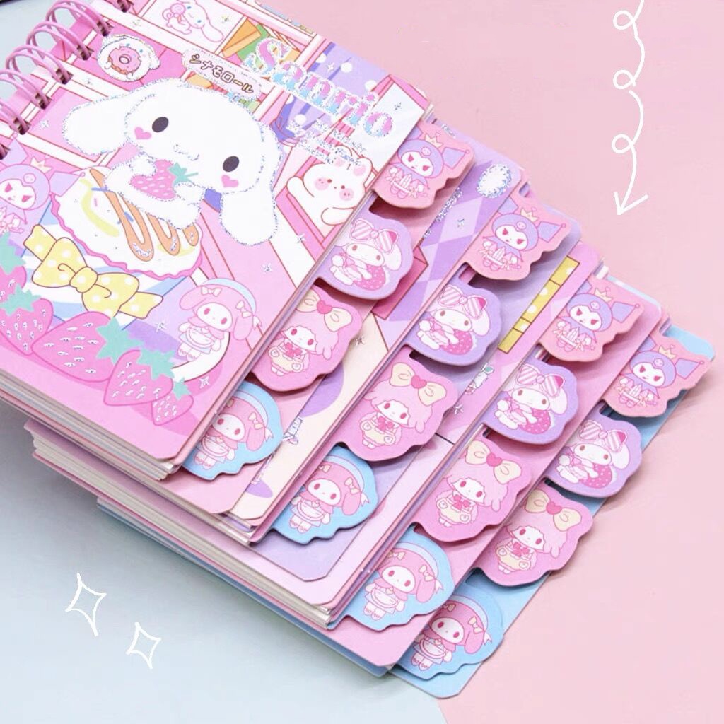1 Sổ Ghi Chú Họa Tiết my melody cinnamoroll sanrioed anime kawaii Dễ Thương